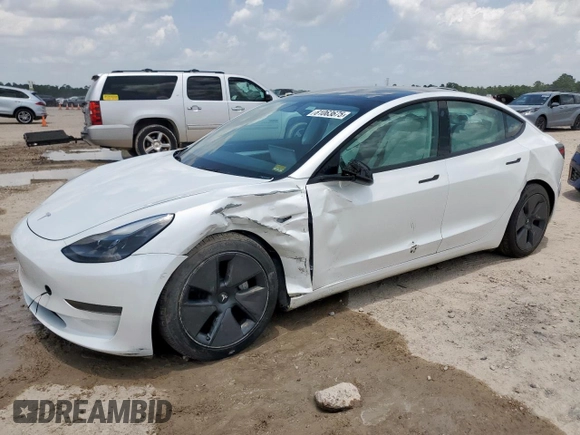 2023 Tesla Model 3 z VIN 5YJ3E1EAXPF600008, wystawiony jako Copart lot #61063675 z przebiegiem 58 733 mil mil oraz Szkoda całkowita • Salvage title. Historia ofert i sprzedaży dostępna na DreamBid. Obrazek 1.