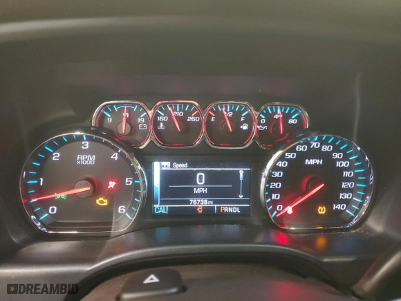 2018 Chevrolet Silverado 1500 LTZ with VIN 3GCUKSEC3JG367787, listed as a Copart auction lot 81201364 with 76,738 mi miles and Salvage Title. Bid and sale history available at carsss.com. Image 9.