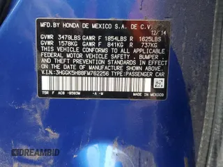 2015 Honda Fit EX-L with VIN 3HGGK5H88FM762256, listed as a Copart auction lot 46438325 with Not Provided miles and Salvage Title. Bid and sale history available at DreamBid. Image 14.