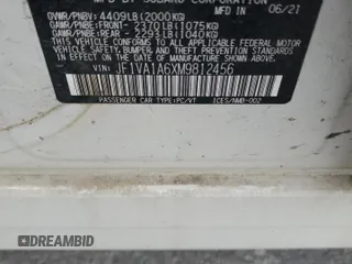 2021 Subaru WRX with VIN JF1VA1A6XM9812456, listed as a Copart auction lot 54205385 with 78,224 mi miles and Salvage Title. Bid and sale history available at carsss.com. Image 13.