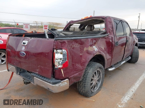 2005 Ford F-150 XLT with VIN 1FTPW14505KE67116, listed as a IAAI auction lot 41984997 with 125,492 mi miles. Bid and sale history available at carsss.com. Image 4.