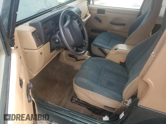 2001 Jeep Wrangler Sahara with VIN 1J4FA59S51P324010, listed as a Copart auction lot 43264515 with 163,056 mi miles and Salvage Title. Bid and sale history available at carsss.com. Image 8.