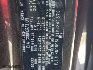 2023 Kia Carnival EX with VIN KNDNC5H31P6241873, listed as a Copart auction lot 46707495 with 33,871 mi miles and Salvage Title. Bid and sale history available at carsss.com. Image 13.