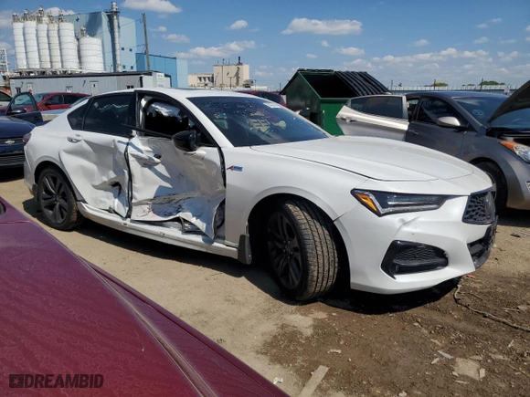 2021 Acura TLX w/A-Spec Package with VIN 19UUB5F51MA016091, listed as a Copart auction lot 63460954 with 50,108 mi miles and Salvage Title. Bid and sale history available at carsss.com. Image 4.