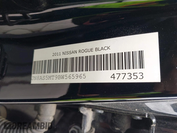 2011 Nissan Rogue SV with VIN JN8AS5MT9BW565965, listed as a IAAI auction lot 42136114 with 107,191 mi miles. Bid and sale history available at carsss.com. Image 9.