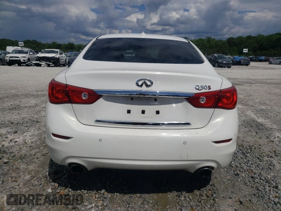 2015 Infiniti Q50 Premium with VIN JN1BV7APXFM343157, listed as a Copart auction lot 56876025 with 109,054 mi miles and Salvage title. Bid and sale history available at DreamBid. Image 6.