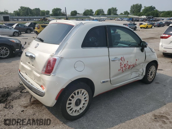 2012 FIAT 500 Lounge with VIN 3C3CFFCR9CT127351, listed as a Copart auction lot 59026495 with 78,147 mi miles and Salvage title. Bid and sale history available at DreamBid. Image 3.