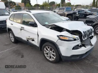 2016 Jeep Cherokee Sport with VIN 1C4PJLAB0GW351656, listed as a IAAI auction lot 41095815 with 108,316 mi miles. Bid and sale history available at carsss.com. Image 1.