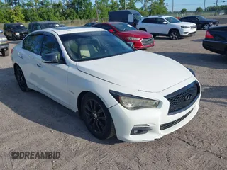 2014 Infiniti Q50 Hybrid Premium with VIN JN1AV7AP2EM690136, listed as a IAAI auction lot 42481510 with 203,832 mi miles and . Bid and sale history available at DreamBid. Image 1.