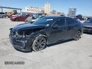 2020 Honda Civic Sedan Sport with VIN 2HGFC2F81LH600750, listed as a Copart auction lot 48140675 with 91,600 mi miles and Salvage Title. Bid and sale history available at carsss.com. Image 1.