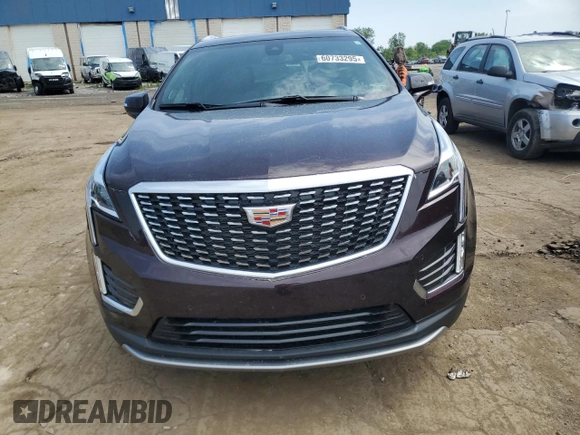 2021 Cadillac XT5 FWD Premium Luxury with VIN 1GYKNCRS9MZ217560, listed as a Copart auction lot 60733295 with 52,242 mi miles and Salvage title. Bid and sale history available at DreamBid. Image 5.