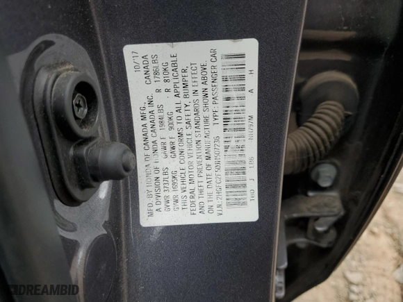 2018 Honda Civic Sedan LX with VIN 2HGFC2F50JH507236, listed as a Copart auction lot 72708164 with 74,075 mi miles and Salvage Title. Bid and sale history available at carsss.com. Image 12.