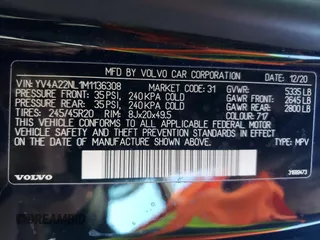 2021 Volvo V90 z VIN YV4A22NL1M1136308, wystawiony jako Copart lot #54180444 z przebiegiem 33 662 mil mil oraz . Historia ofert i sprzedaży dostępna na DreamBid. Obrazek 15.