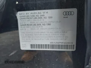 2015 Audi Q5 Premium Plus with VIN WA1LFAFP9FA028639, listed as a IAAI auction lot 42260704 with 126,689 mi miles and . Bid and sale history available at DreamBid. Image 9.
