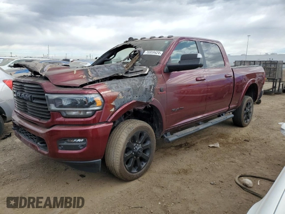 2020 Ram 3500 Laramie with VIN 3C63R3EL4LG246922, listed as a Copart auction lot 76959424 with 0 mi miles and Salvage Title. Bid and sale history available at carsss.com. Image 1.