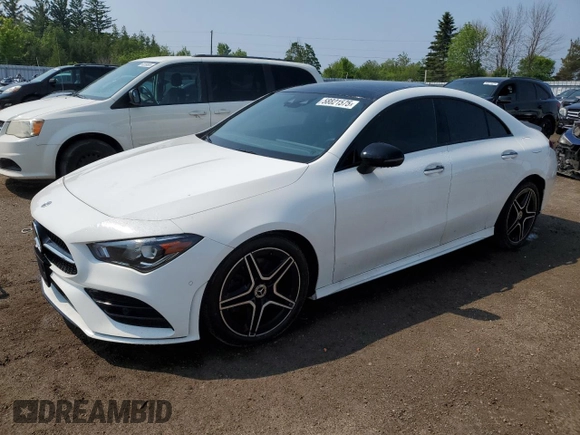 2023 Mercedes-Benz CLA 250 with VIN W1K5J4HB0PN345404, listed as a Copart auction lot 58821575 with 25,707 mi miles and Salvage title. Bid and sale history available at DreamBid. Image 1.