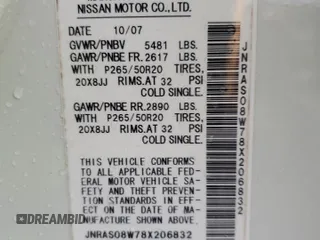 2008 Infiniti FX35 with VIN JNRAS08W78X206832, listed as a Copart auction lot 70510364 with 160,754 mi miles and Salvage Title. Bid and sale history available at carsss.com. Image 13.