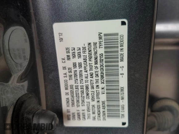 2013 Honda CR-V LX с VIN 3CZRM3H3XDG702155, выставлен на аукционе Copart как лот 55930555 с пробегом 77 938 миль миль и Списание • Salvage title. История ставок и продаж доступна на DreamBid. Изображение 13.