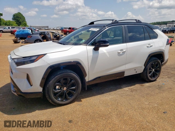 2023 Toyota RAV4 Hybrid XSE with VIN 2T3E6RFV5PW043640, listed as a Copart auction lot 64097125 with 13,686 mi miles and Salvage title. Bid and sale history available at DreamBid. Image 1.