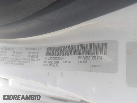 2015 Chrysler 200 Limited with VIN 1C3CCCAB3FN694544, listed as a IAAI auction lot 42082112 with Not Provided miles. Bid and sale history available at carsss.com. Image 9.