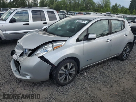 2013 Nissan LEAF SL with VIN 1N4AZ0CP1DC408021, listed as a Copart auction lot 58260915 with 111,310 mi miles and Salvage title. Bid and sale history available at DreamBid. Image 1.