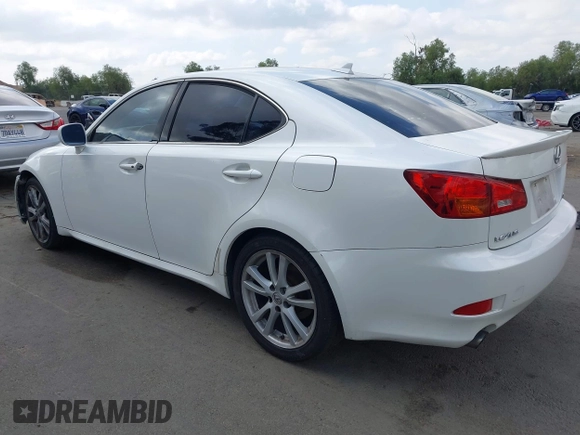 2007 Lexus IS with VIN JTHBK262072030183, listed as a IAAI auction lot 42136154 with 161,916 mi miles. Bid and sale history available at carsss.com. Image 3.