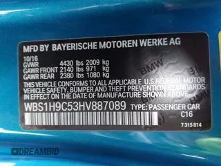2017 BMW M2 z VIN WBS1H9C53HV887089, wystawiony jako IAAI lot #41731841 z przebiegiem 57 509 mil mil oraz . Historia ofert i sprzedaży dostępna na DreamBid. Obrazek 9.