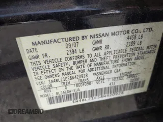 2008 Nissan Altima 3.5 SE with VIN 1N4BL21E58N420928, listed as a IAAI auction lot 41913956 with 192,860 mi miles. Bid and sale history available at carsss.com. Image 9.
