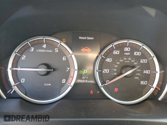 2020 Acura TLX w/A-Spec Pkg with VIN 19UUB1F64LA010723, listed as a Copart auction lot 44362595 with 96,818 mi miles and Salvage Title. Bid and sale history available at carsss.com. Image 9.