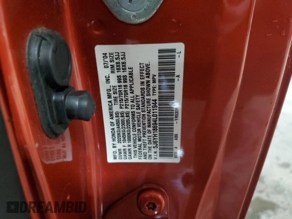 2004 Honda Element EX with VIN 5J6YH18694L011944, listed as a Copart auction lot 44614335 with 102,803 mi miles and Clean Title. Bid and sale history available at DreamBid. Image 13.