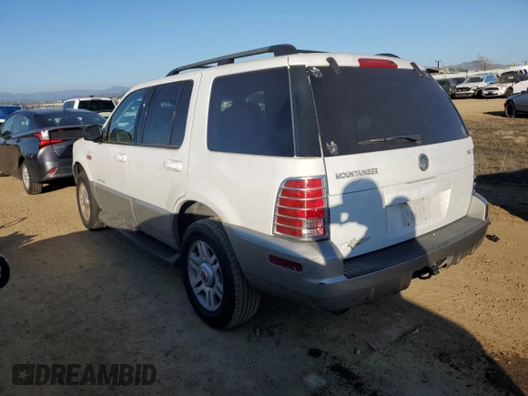 2002 Mercury Mountaineer z VIN 4M2ZU86E92ZJ36990, wystawiony jako Copart lot #88510425 z przebiegiem 163 872 mil mil oraz Szkody całkowita. Historia ofert i sprzedaży dostępna na DreamBid. Obrazek 2.