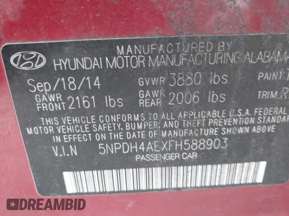 2015 Hyundai Elantra SE с VIN 5NPDH4AEXFH588903, выставлен на аукционе IAAI как лот 42419313 с пробегом 140 191 миль миль и . История ставок и продаж доступна на DreamBid. Изображение 9.