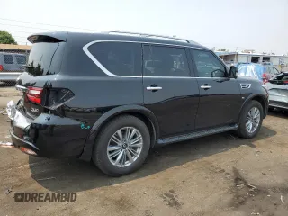 2019 Infiniti QX80 LUXE with VIN JN8AZ2NE8K9237560, listed as a Copart auction lot 64019294 with 73,450 mi miles and Salvage Title. Bid and sale history available at carsss.com. Image 3.