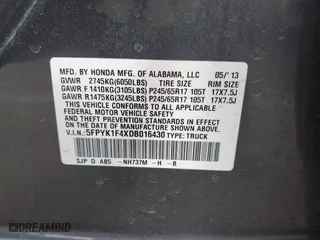 2013 Honda Ridgeline RTS with VIN 5FPYK1F4XDB016430, listed as a IAAI auction lot 41711524 with 132,185 mi miles. Bid and sale history available at carsss.com. Image 9.