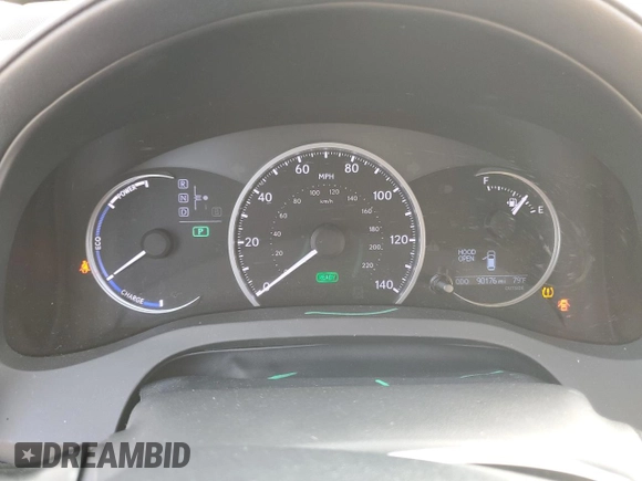 2013 Lexus CT 200h with VIN JTHKD5BH8D2123969, listed as a Copart auction lot 59513835 with 90,176 mi miles and Salvage title. Bid and sale history available at DreamBid. Image 9.