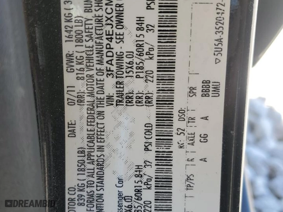 2012 Ford Fiesta SE with VIN 3FADP4EJXCM105464, listed as a Copart auction lot 49852925 with 152,883 mi miles and Salvage Title. Bid and sale history available at carsss.com. Image 14.