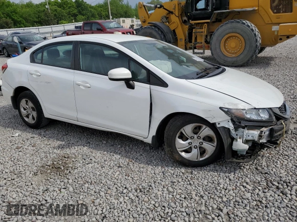 2015 Honda Civic LX with VIN 19XFB2F50FE115636, listed as a Copart auction lot 53855065 with Not Provided miles and Salvage Title. Bid and sale history available at DreamBid. Image 4.