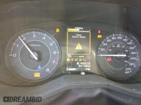 2017 Subaru Impreza with VIN 4S3GTAF66H1750595, listed as a Copart auction lot 88445255 with 54,142 mi miles and Salvage title. Bid and sale history available at DreamBid. Image 9.