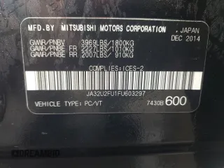 2015 Mitsubishi Lancer ES with VIN JA32U2FU1FU603297, listed as a Copart auction lot 65892684 with 159,745 mi miles and Salvage Title. Bid and sale history available at DreamBid. Image 13.