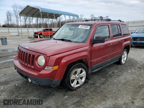 2014 Jeep Patriot Limited with VIN 1C4NJPCB2ED652952, listed as a Copart auction lot 43743095 with 186,092 mi miles and Salvage title. Bid and sale history available at DreamBid. Image 1.