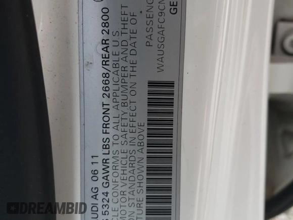 2012 Audi A7 3.0 Premium Plus with VIN WAUSGAFC9CN009179, listed as a Copart auction lot 73764784 with 143,926 mi miles and Salvage Title. Bid and sale history available at carsss.com. Image 12.