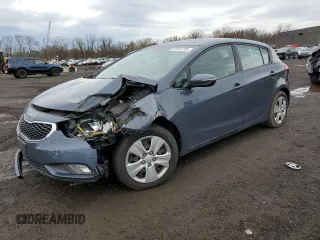 2016 Kia Forte 5-Door LX with VIN KNAFK5A87G5636124, listed as a Copart auction lot 51601795 with 87,028 mi miles and Salvage Title. Bid and sale history available at carsss.com. Image 1.