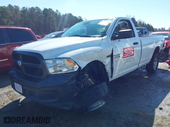 2017 Ram 1500 Tradesman z VIN 3C6JR6DT5HG548561, wystawiony jako IAAI lot #41630666 z przebiegiem 106 326 mil mil oraz . Historia ofert i sprzedaży dostępna na DreamBid. Obrazek 2.