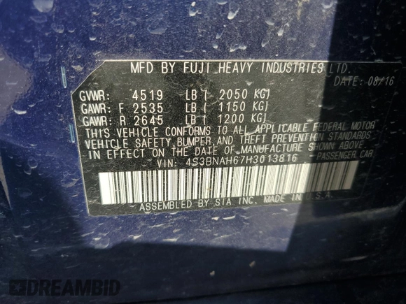 2017 Subaru Legacy Premium with VIN 4S3BNAH67H3013816, listed as a Copart auction lot 52382175 with 99,895 mi miles and Salvage title. Bid and sale history available at DreamBid. Image 14.