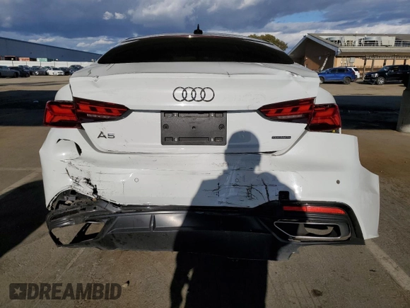 2021 Audi A5 Sportback S line Premium Plus with VIN WAUFACF53MA027038, listed as a Copart auction lot 47670395 with 41,492 mi miles and Salvage Title. Bid and sale history available at carsss.com. Image 6.