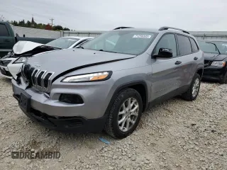 2017 Jeep Cherokee Sport with VIN 1C4PJLAB2HW585492, listed as a Copart auction lot 71258333 with 107,448 mi miles and Salvage title. Bid and sale history available at DreamBid. Image 1.