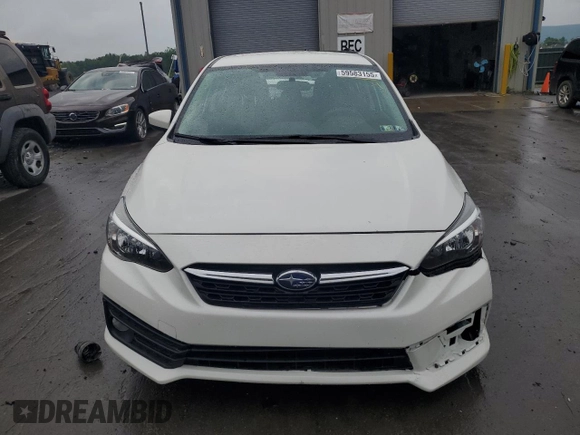 2022 Subaru Impreza Premium with VIN 4S3GKAV6XN3607511, listed as a Copart auction lot 59583155 with 47,510 mi miles and Salvage title. Bid and sale history available at DreamBid. Image 5.