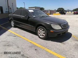 2002 Mercedes-Benz S-Class 4.3L with VIN WDBNG70JX2A231244, listed as a IAAI auction lot 41533814 with 103,215 mi miles. Bid and sale history available at carsss.com. Image 1.
