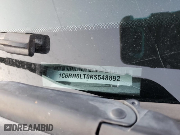 2019 Ram 1500 Big Horn z VIN 1C6RR6LT0KS548892, wystawiony jako Copart lot #58438045 z przebiegiem 53 876 mil mil oraz Szkoda całkowita • Salvage title. Historia ofert i sprzedaży dostępna na DreamBid. Obrazek 12.