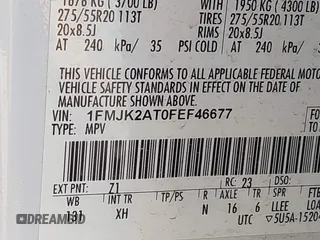 2015 Ford Expedition Max Limited with VIN 1FMJK2AT0FEF46677, listed as a IAAI auction lot 41821917 with 146,420 mi miles and . Bid and sale history available at DreamBid. Image 9.